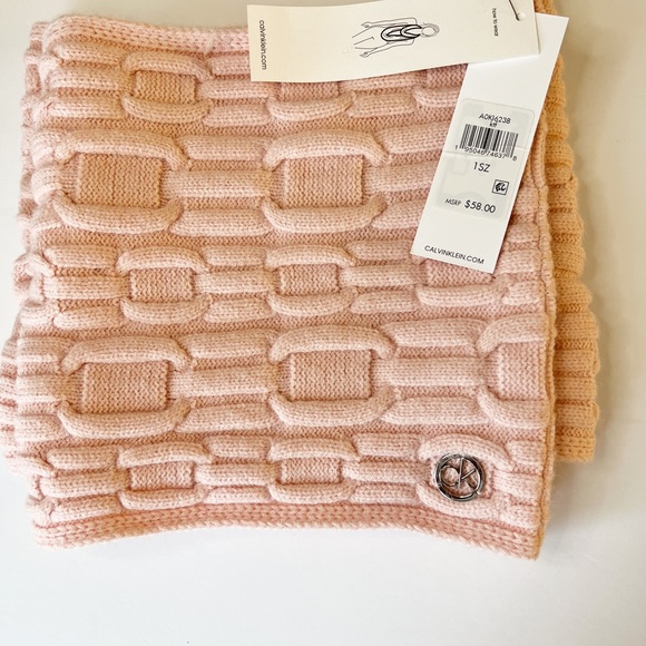 NWT Calvin Klein loop infinity pink knit scarf/wrap - Picture 8 of 10